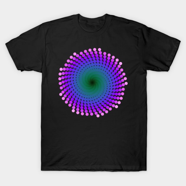 Whirlpool Spiral | Light Nebula Pink Blue Green T-Shirt by aRtVerse